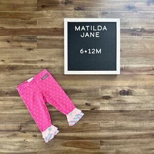 Matilda Jane Happy & Free Pink Polka Dot Knit Blintzes Scrappy Leggings Pants